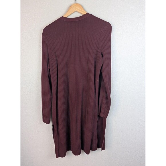 Talbots Sweater Womens Small Ribbed Open Front Long Cardigan Gold Button - Picture 2 of 8